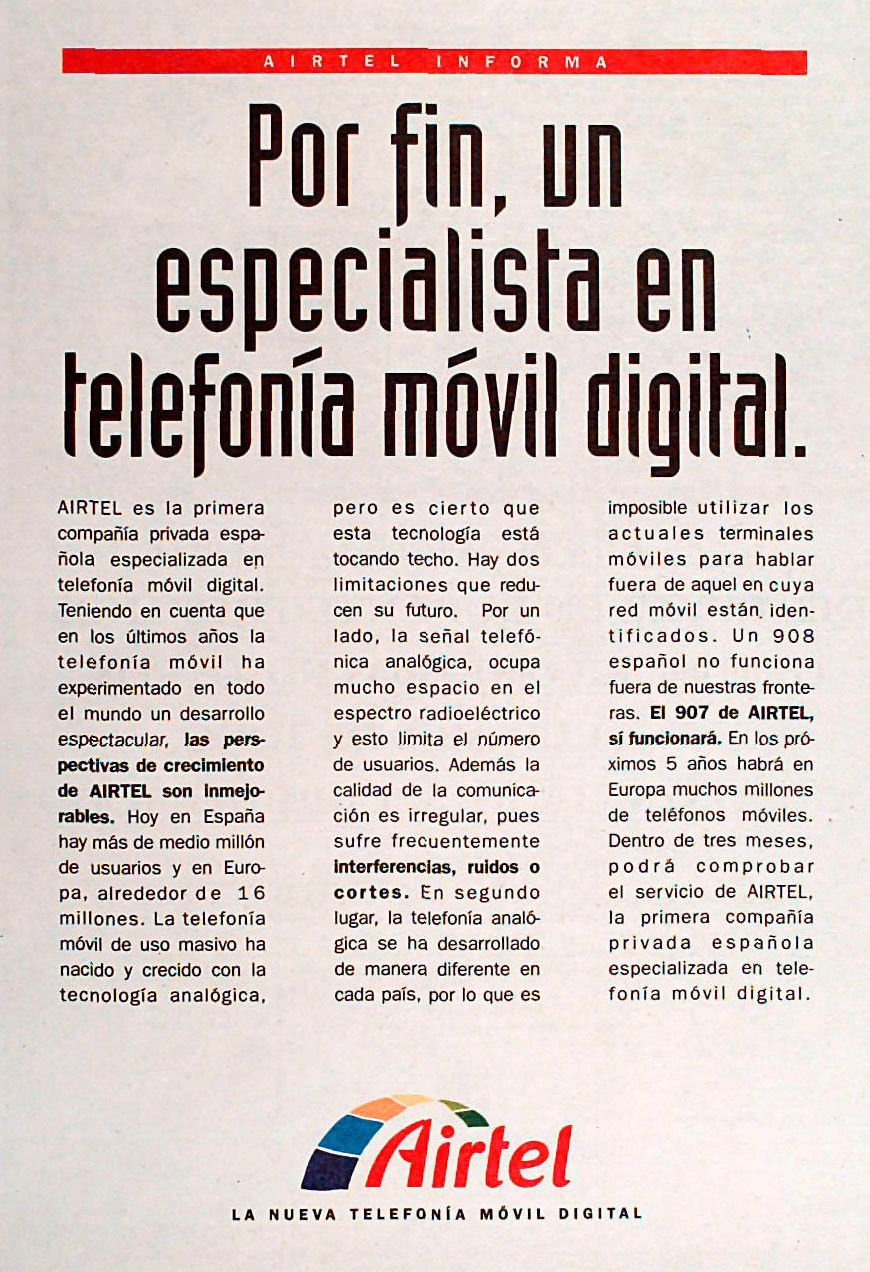 Anuncio Airtel 1995