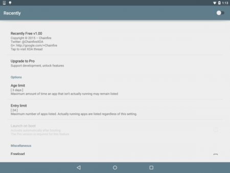 Chainfire nos muestra en Lollipop las aplicaciones recientes de verdad con Recently