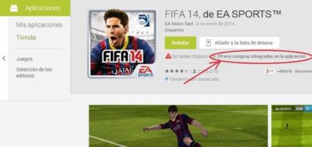 Google Play en su versión web ya indica si las aplicaciones tienen compras in-app