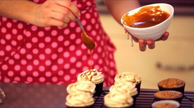 cupcakes manzana caramelo decoración