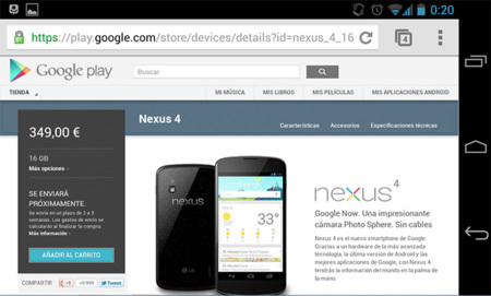 Nexus 4 vuelve de nuevo por sorpresa a España
