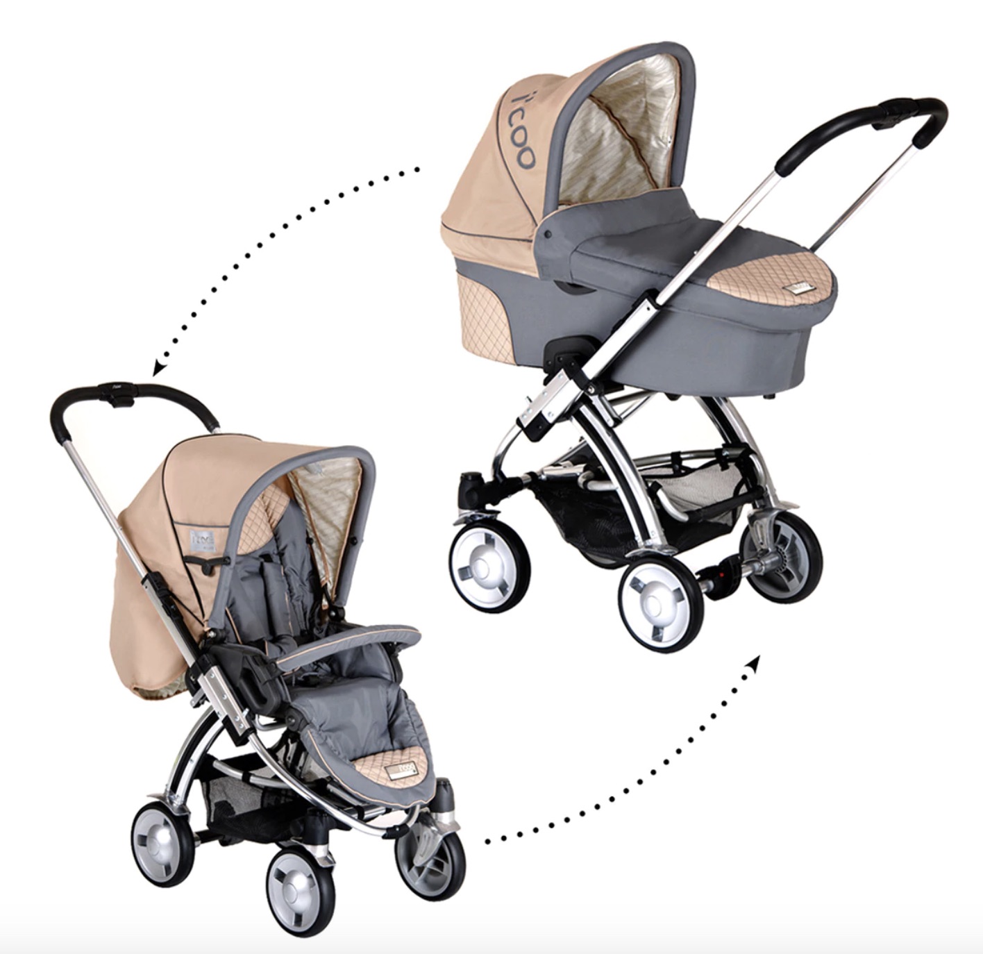 ICOO
Coche de Paseo Dúo iCoo Pii beige/gris