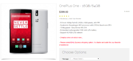 El OnePlus One a la venta, aunque sin Cyanogen