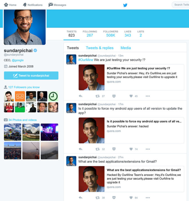 Sundar Pichai Twitter