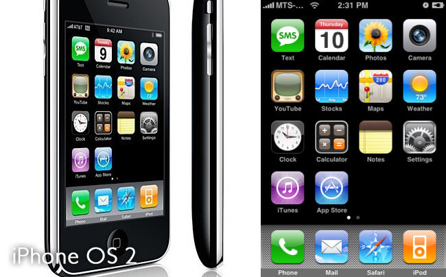 iPhone 3G con iPhone OS 2