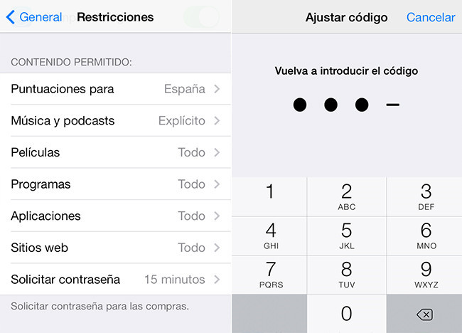 Control Parental en iOS