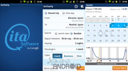 OnTheFly, el buscador de vuelos de Google para Android