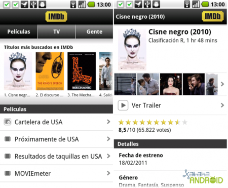 IMDb, todo el cine en el móvil