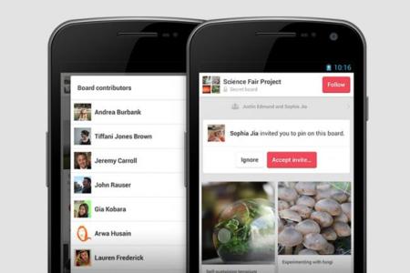Pinterest para Android añade nuevas funciones para sus tableros grupales
