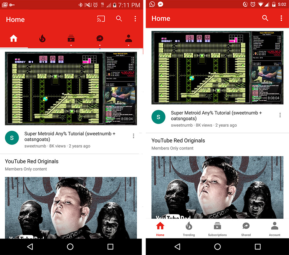 Youtube Nueva Interfaz Android