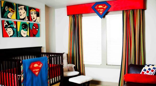 Una habitación de superhéroes