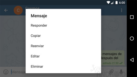 Telegram para Android ahora te permite editar tus mensajes enviados