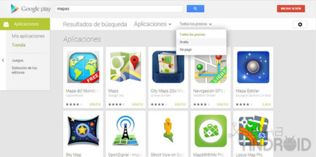 La web de Google Play recupera el filtro de contenido gratuito y de pago