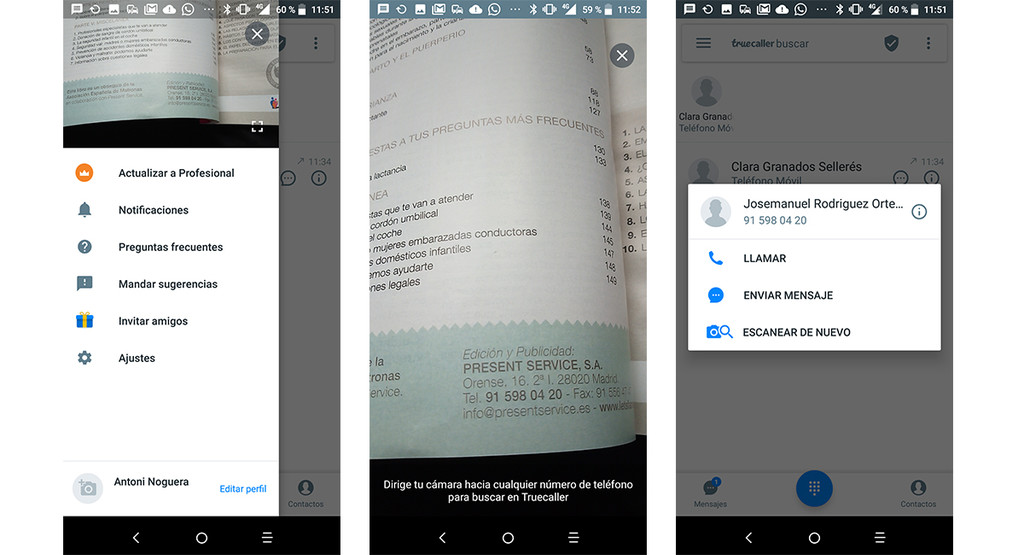 Escáner de números de teléfono de TrueCaller