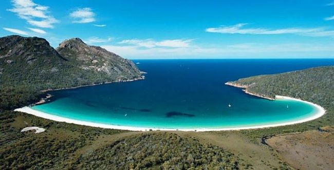 Wine Glass Bay On Tour In Tasmania