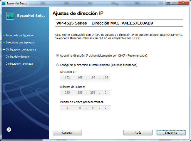 IP impresora