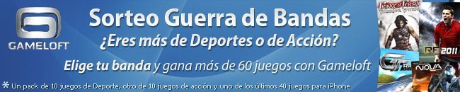 sorteo guerra de bandas gameloft