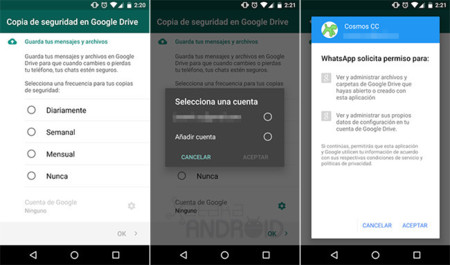 WhatsApp empieza a desplegar a todos los usuarios la sincronización con Google Drive