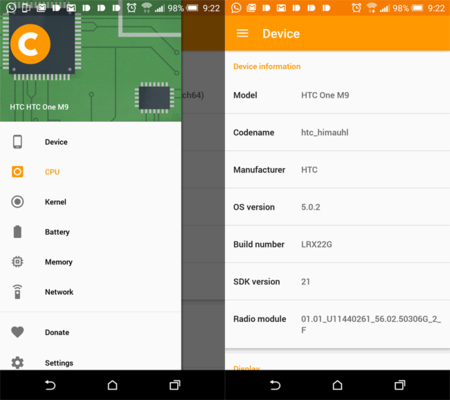 Castro nos da en detalle toda la información sobre el hardware de nuestro Android