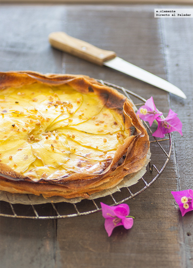 Tarta fina de mango