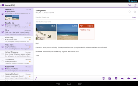 Yahoo! Mail para Android se actualiza con soporte para tablets