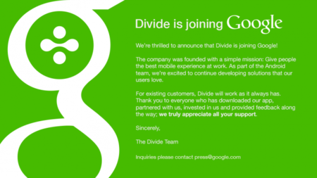 Google compra Divide para mejorar Android en el trabajo