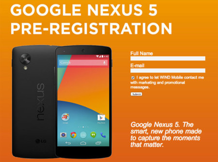 La operadora Wind Mobile muestra las especificaciones técnicas del Nexus 5