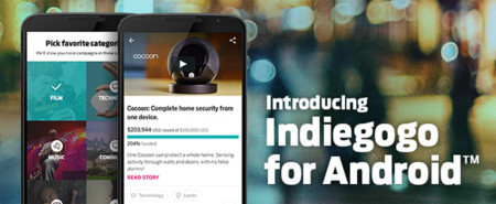 Indiegogo lanza su aplicación oficial para Android