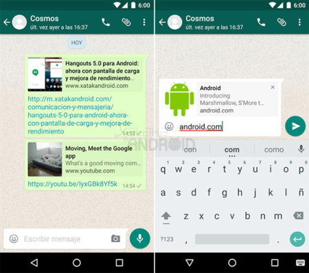 WhatsApp para Android vuelve a probar la previsualización de enlaces
