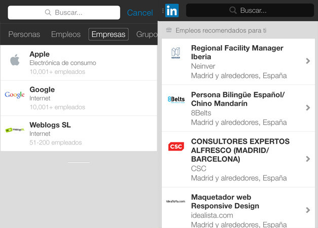 Análisis Aplicación LinkedIn Android e iOS
