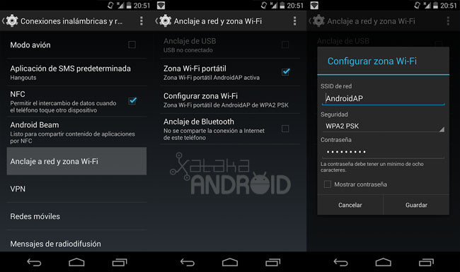 zona Wi-Fi en Android