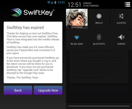 Swiftkey Flow se integraría en la aplicación original a partir del 22 de febrero
