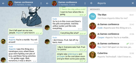 Respuestas, menciones y hashtags, Telegram sigue sin prisa pero sin pausa