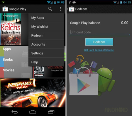 Google Play se actualiza con la posibilidad de tarjetas de regalo de forma oficial