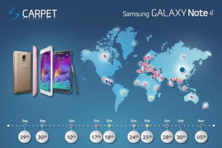 Samsung publica las fechas de lanzamiento Galaxy Note 4, el 17 de octubre en España