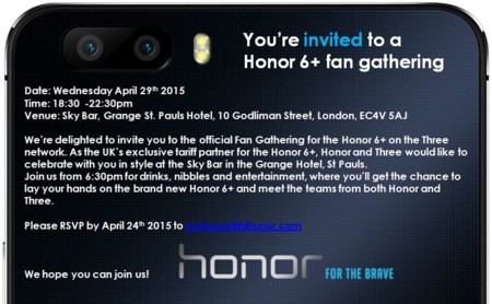 Honor empieza a enviar invitaciones para un evento el 29 de abril, Honor 6+ a la vista