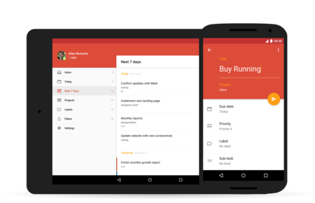 Todoist para Android se renueva: Material Design, gestos, entrada inteligente, temas y más