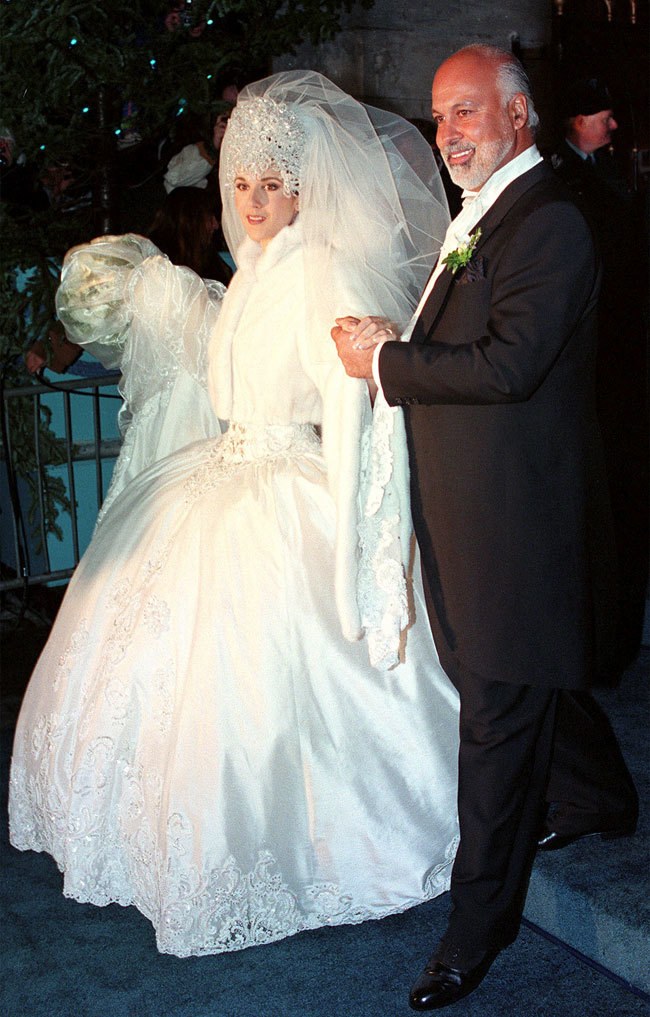 Celine Dion Rene Angelil 1994 Boda Vestido Novia