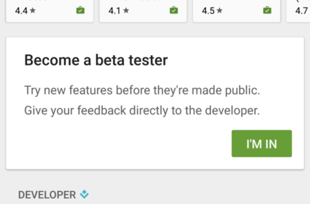 Google Play Store te muestra qué aplicaciones tienen versión beta para apuntarse como tester
