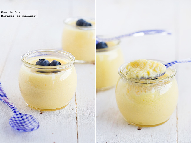 Receta de mousse de mango con arándanos