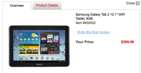 Aparecen los precios del Galaxy Tab 2 10.1 en una tienda online
