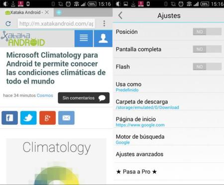 Now Material Browser, un navegador web ligero que imita a Android L