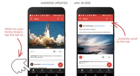 Google+ 7.1.0 sigue mejorando la usabilidad de su aplicación con un pequeño atajo