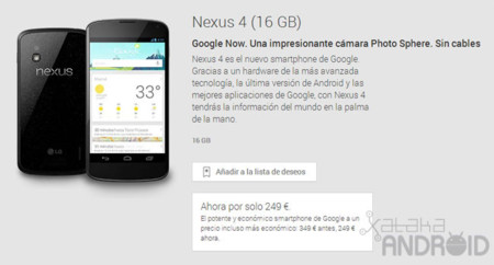El Nexus 4 (16 GB) también se agota en Google Play tras su bajada de precio