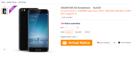 Gearbest publica por error el Xiaomi Mi5 y confirma todo lo filtrado hasta ahora