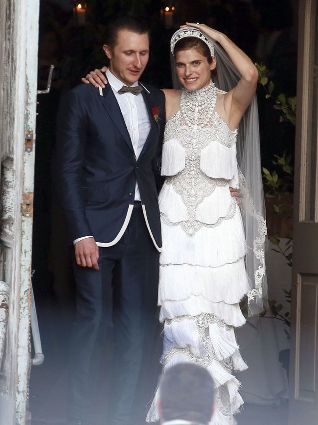 Lake Bell Scott Campbell 2013 Vestido Boda Vestido Novia