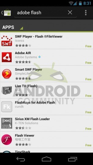 Galaxy Nexus no lleva instalado Flash ni tampoco se puede descargar del Market por ahora