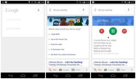 Canta villancicos con Google Now: "Let's go caroling"