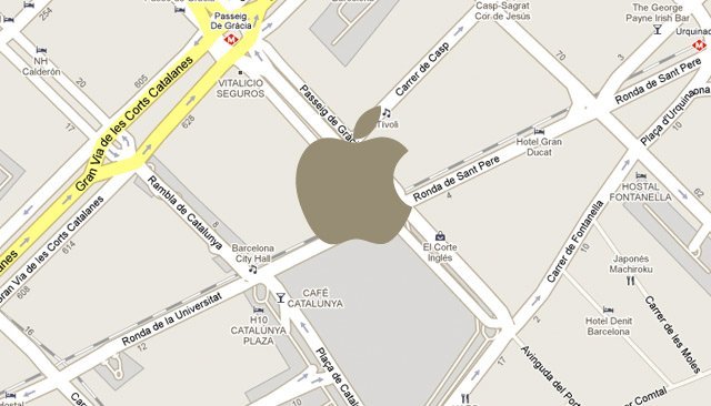 apple significant store barcelona mapa plaza cataluña paseo de gracia