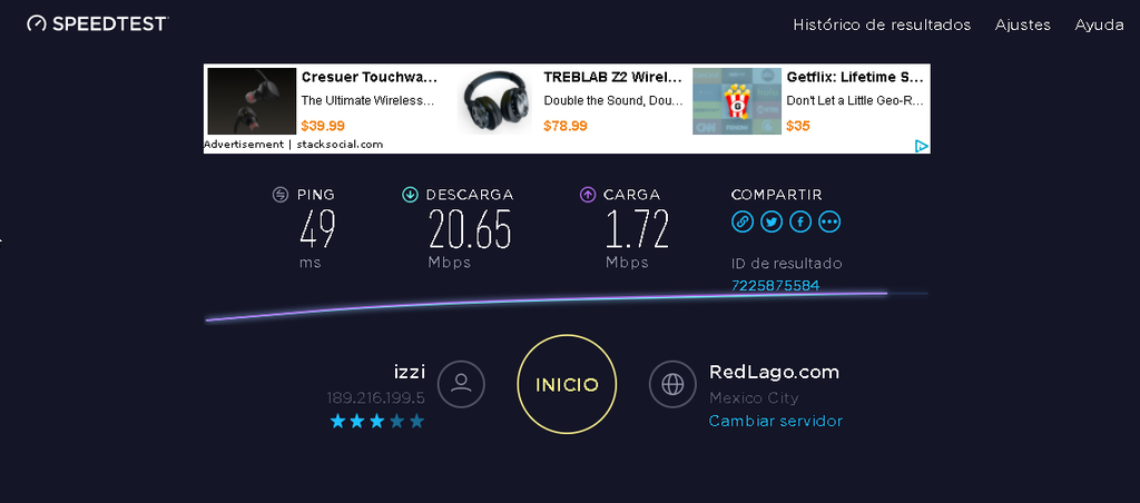 Speedtest Mexico Resultado